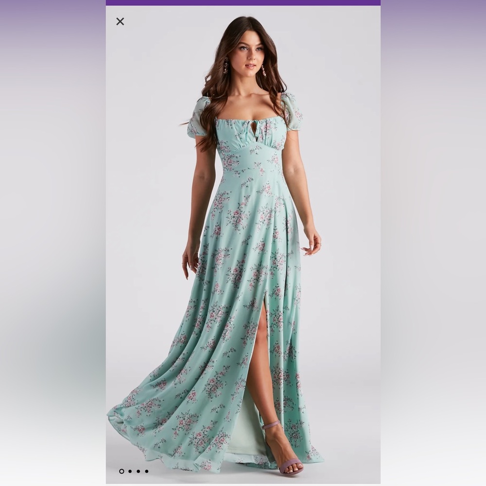 Windsor - Maybelle Formal Floral Chiffon A-Line Dress